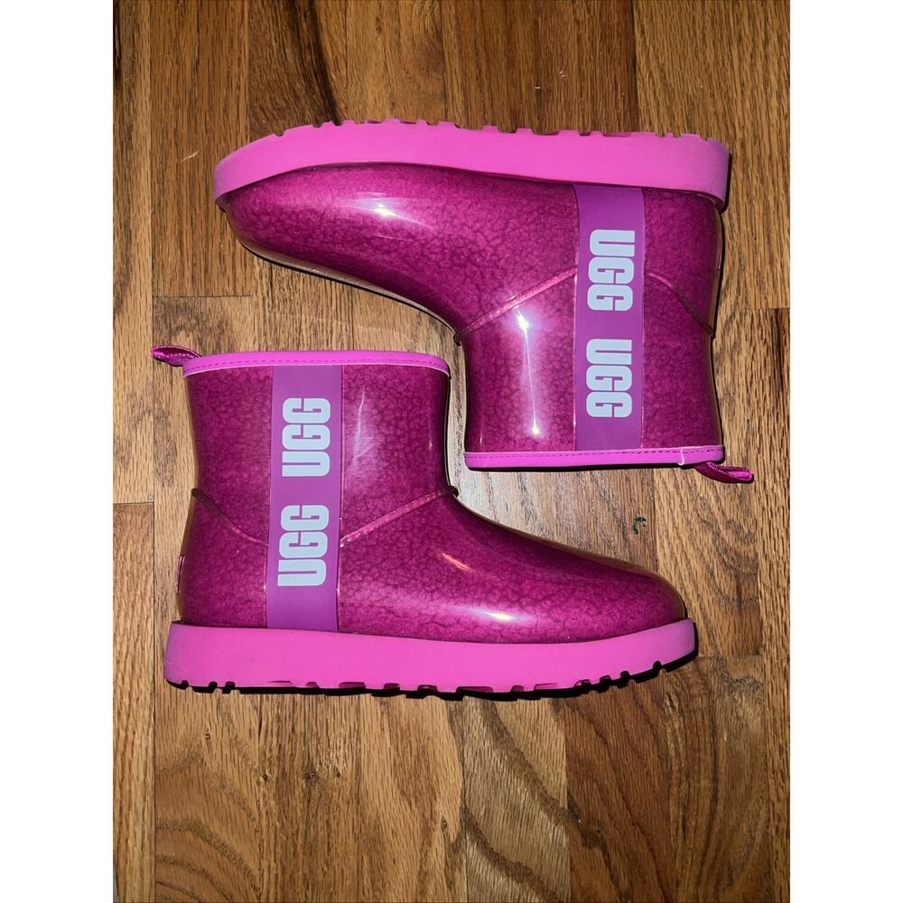 UGG CLASSIC CLEAR MINI ROCK ROSE PINK WATERPROOF ANKLE BOOT SIZE 7 WOMEN - Picture 5 of 10